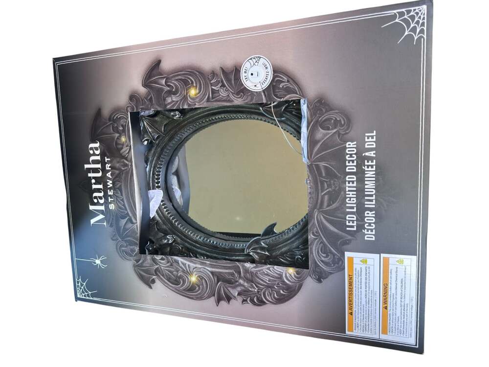 Martha Stewart LED Lighted Halloween Bat Mirror Decor